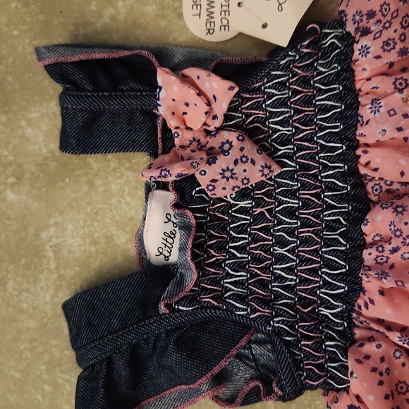 Little Lass Pink and Navy Kids Matching Set - Picture 2 of 5